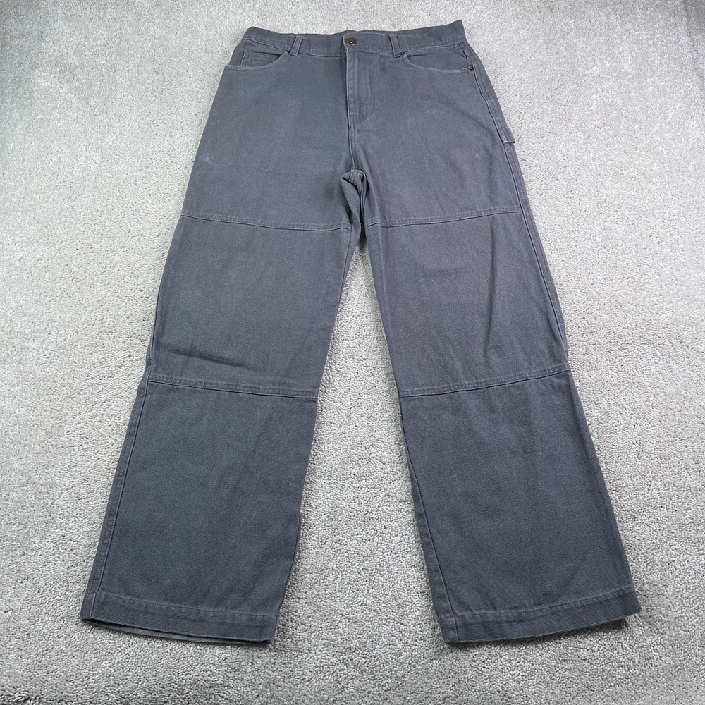 No Boundaries Pants Mens 30x31 Grey Canvas Carpenter Double‎ Knee Baggy Skater